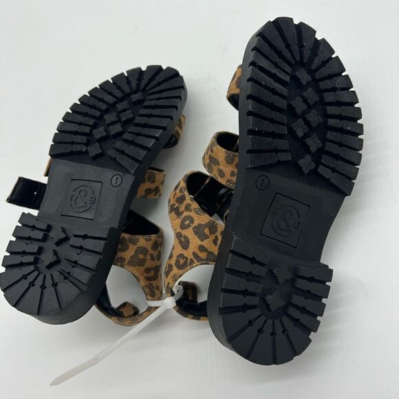 Treasure & Bond Shoes Kids' Nwob Gabrielle Strappy Sandal In Tan Leopard Print - Picture 5 of 6